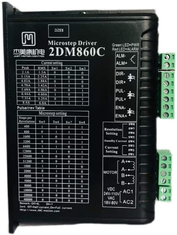 CONTROLADOR DRIVER DE MOTOR PASO A PASO 2DM860C PARA MOTORES DE 2 FASES