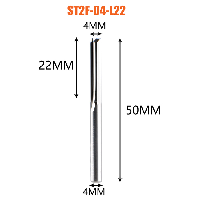 FRESA DE 2 FILOS RECTA DE 4MM DE DIAM. Y 22MM DE LARGO DREANIQUE ST2F-D4.0-L22