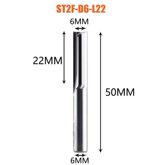 FRESA DE 2 FILOS RECTA DE 6MM DE DIAM. Y 22MM DE LARGO DREANIQUE ST2F-D6.0-L22